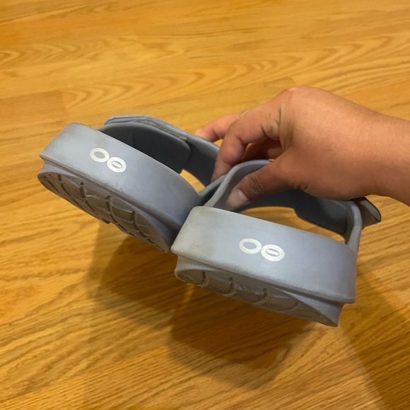 OOFOS Sky Blue Comfort Slides - Picture 8 of 10